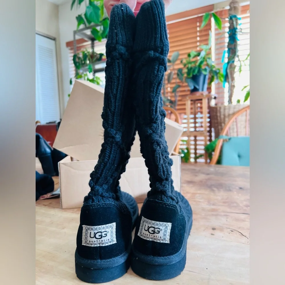 UGG Australia Classic Argyle Knit Boot Size8 USA 6.5 UK 39 EU - Picture 4 of 11